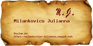 Milankovics Julianna névjegykártya